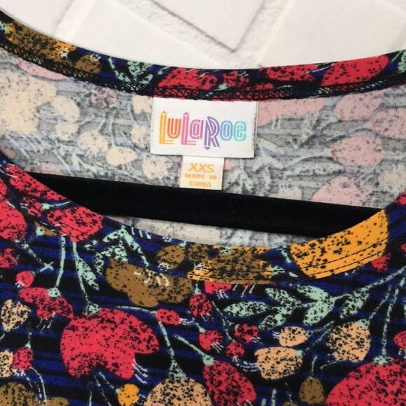 LuLaRoe Carly floral legging material t-shirt dress | Size XXS - Picture 4 of 5